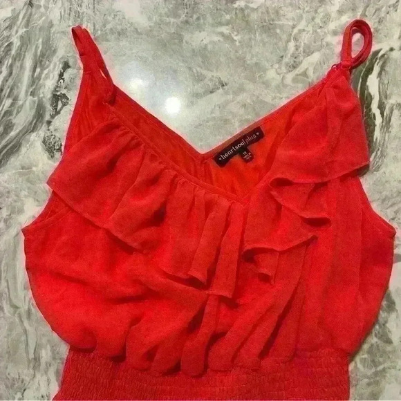 Heart Soul Womens Maxi Dress Size 1X Red Boho Outdoor Spring Summer Embroidery - Picture 7 of 11